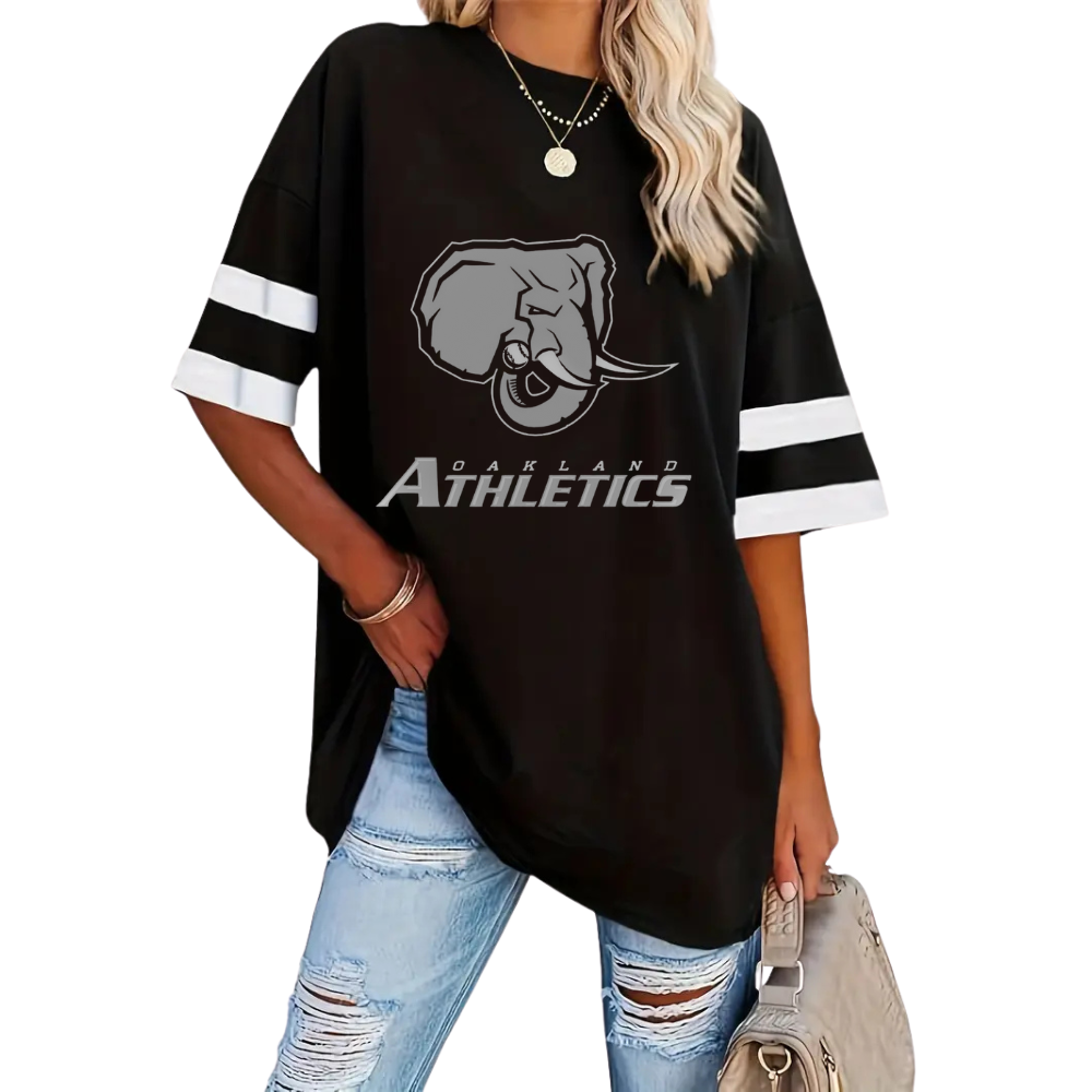 Striped Sleeve Casual Loose Sweatshirt - Baseswear