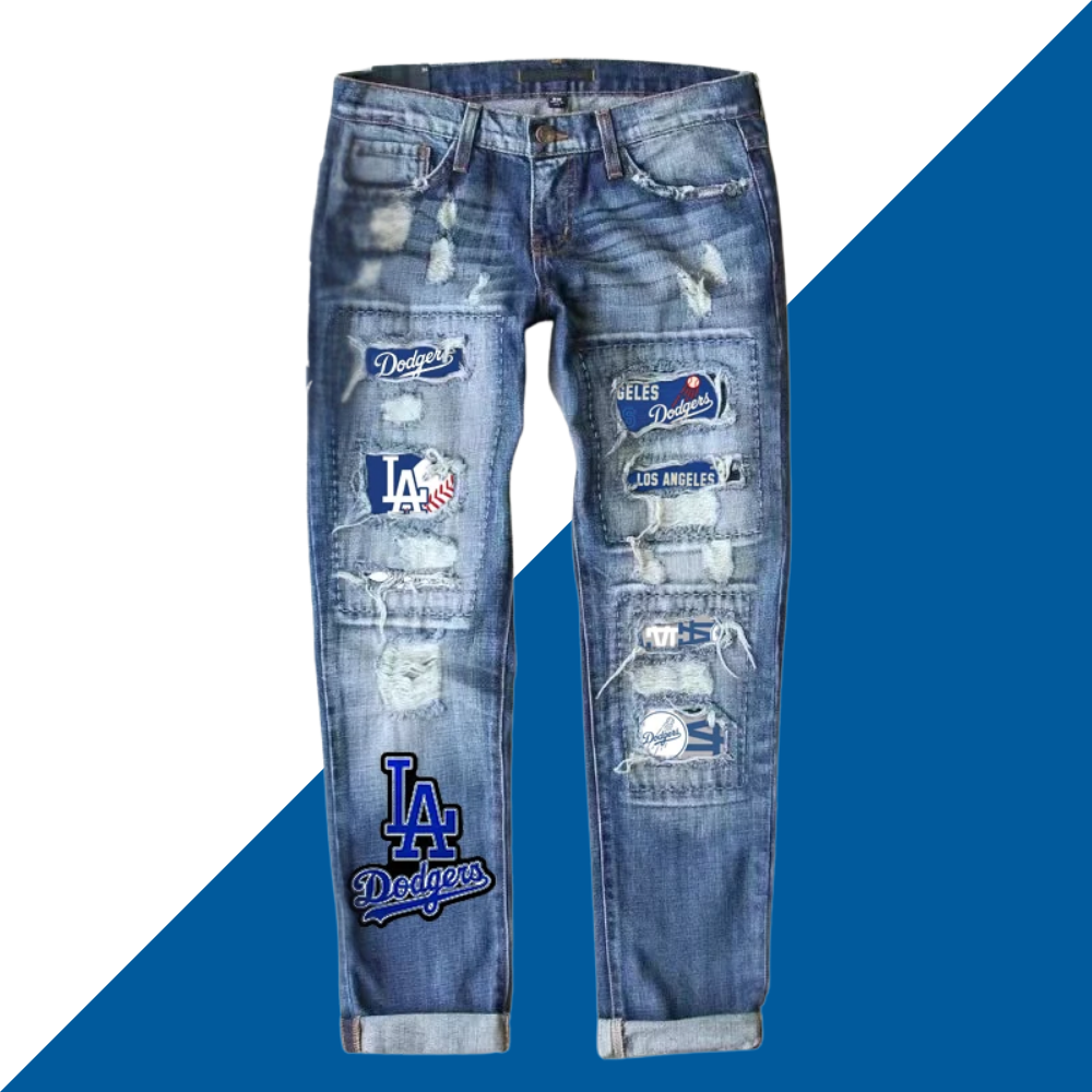 STRETCH RIPPED FRAYED RAW HEM DISTRESSED DENIM JEANS WITH HOLE - Baseswear