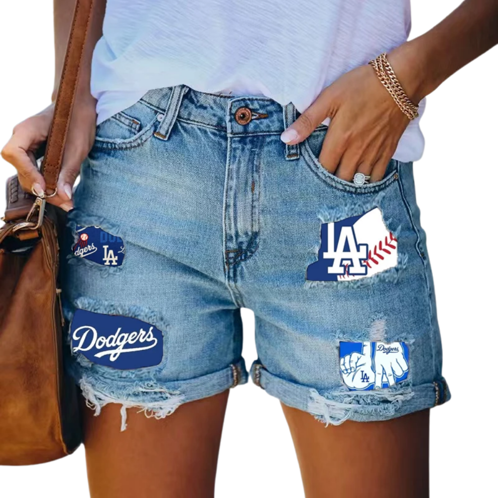 Athletics Distressed Cutoff Denim Shorts - Women - Baseswear