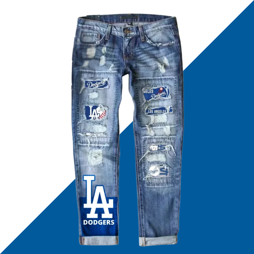 STRETCH RIPPED FRAYED RAW HEM DISTRESSED DENIM JEANS WITH HOLE - Baseswear