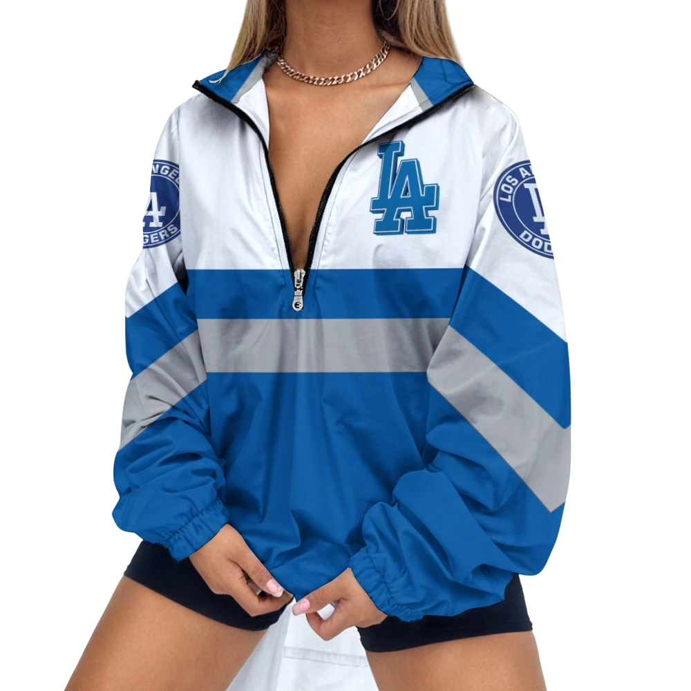 Women's Baseball Print V Neck Zipper Sweatshirt Jacket - Baseswear