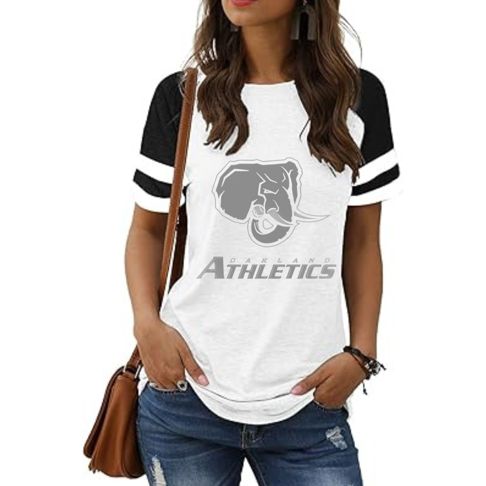Striped Sleeve V-Neck Casual Loose Sweatshirt - Baseswear