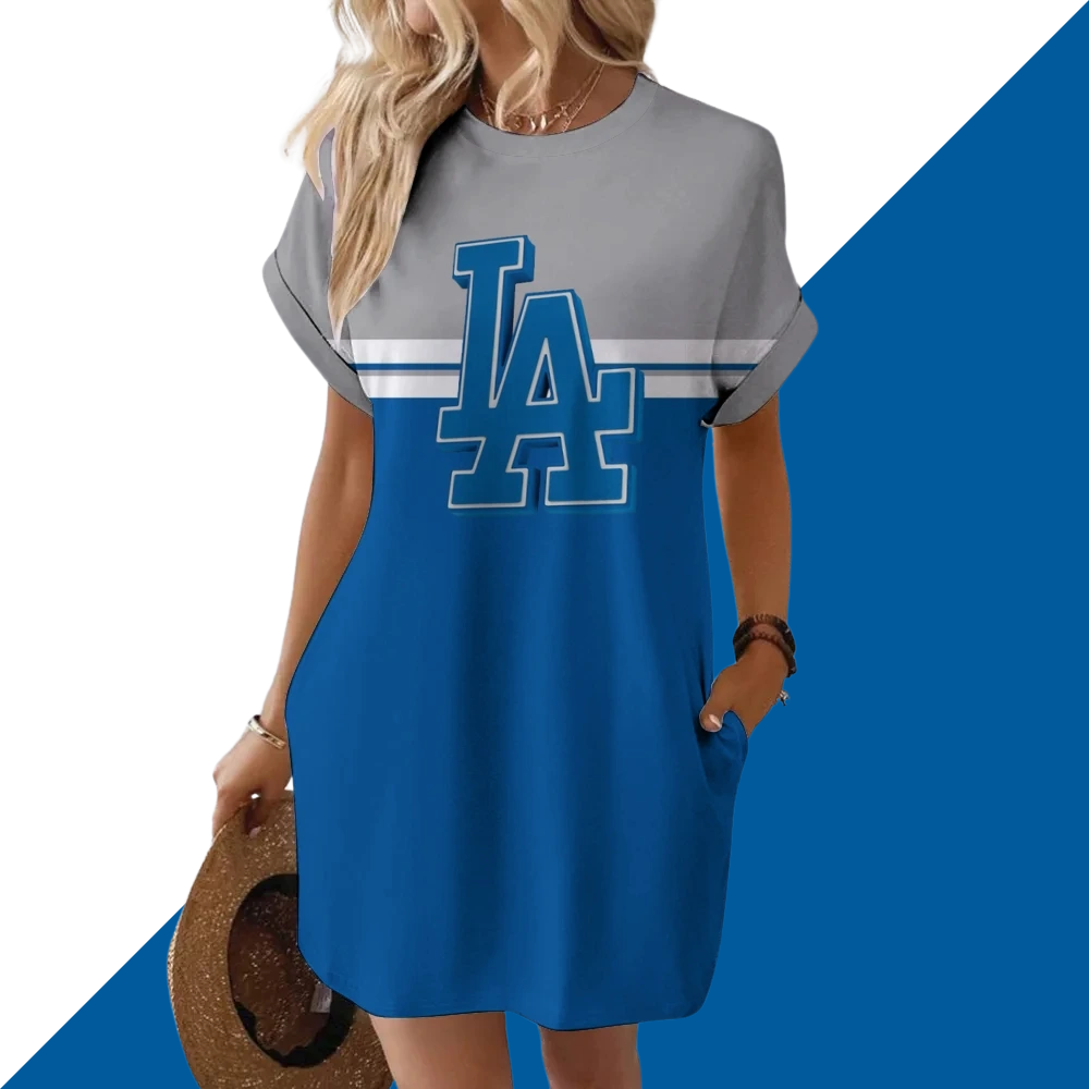 Athletics Hidden Pocket Short Sleeve Tee Dress - Baseswear