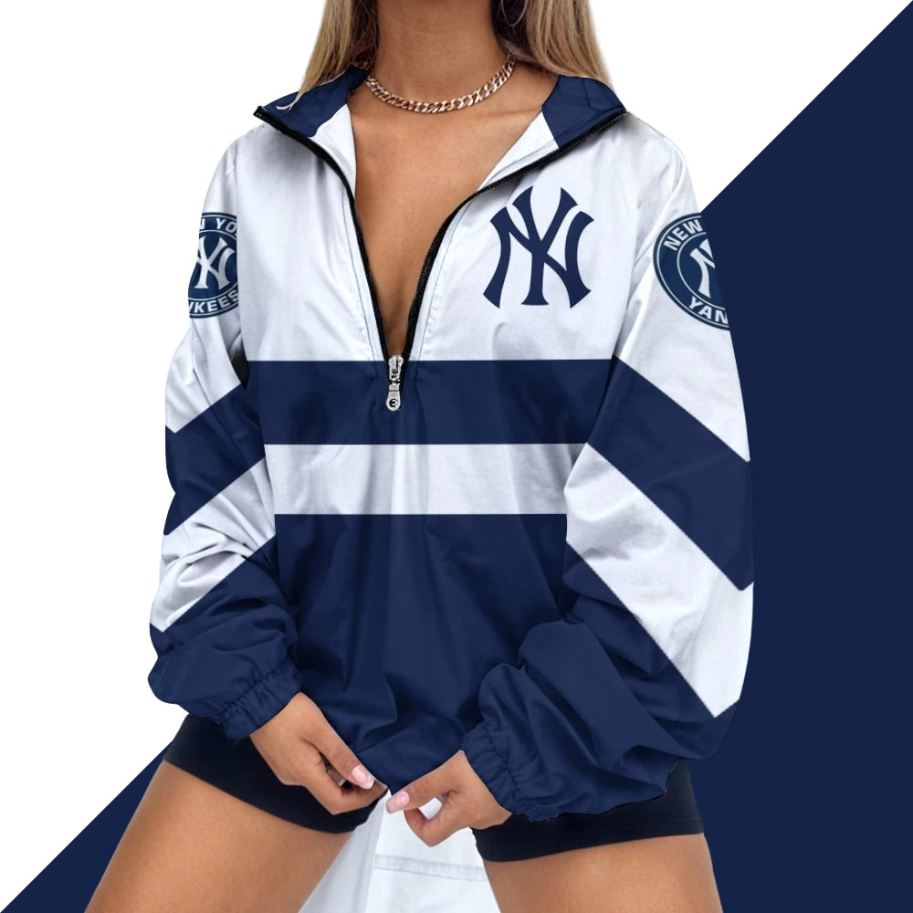 Women's Baseball Print V Neck Zipper Sweatshirt Jacket - Baseswear