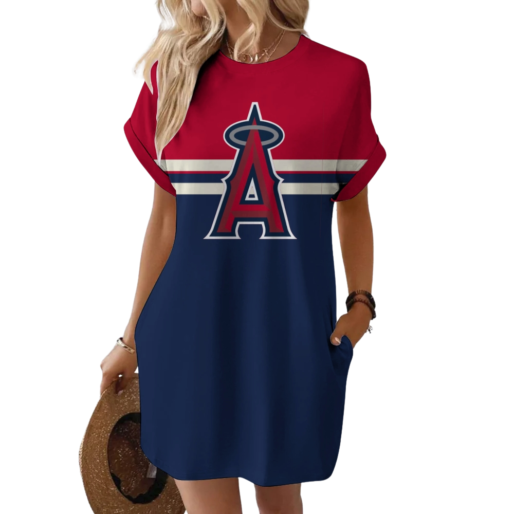 Angels Hidden Pocket Short Sleeve Tee Dress - Baseswear