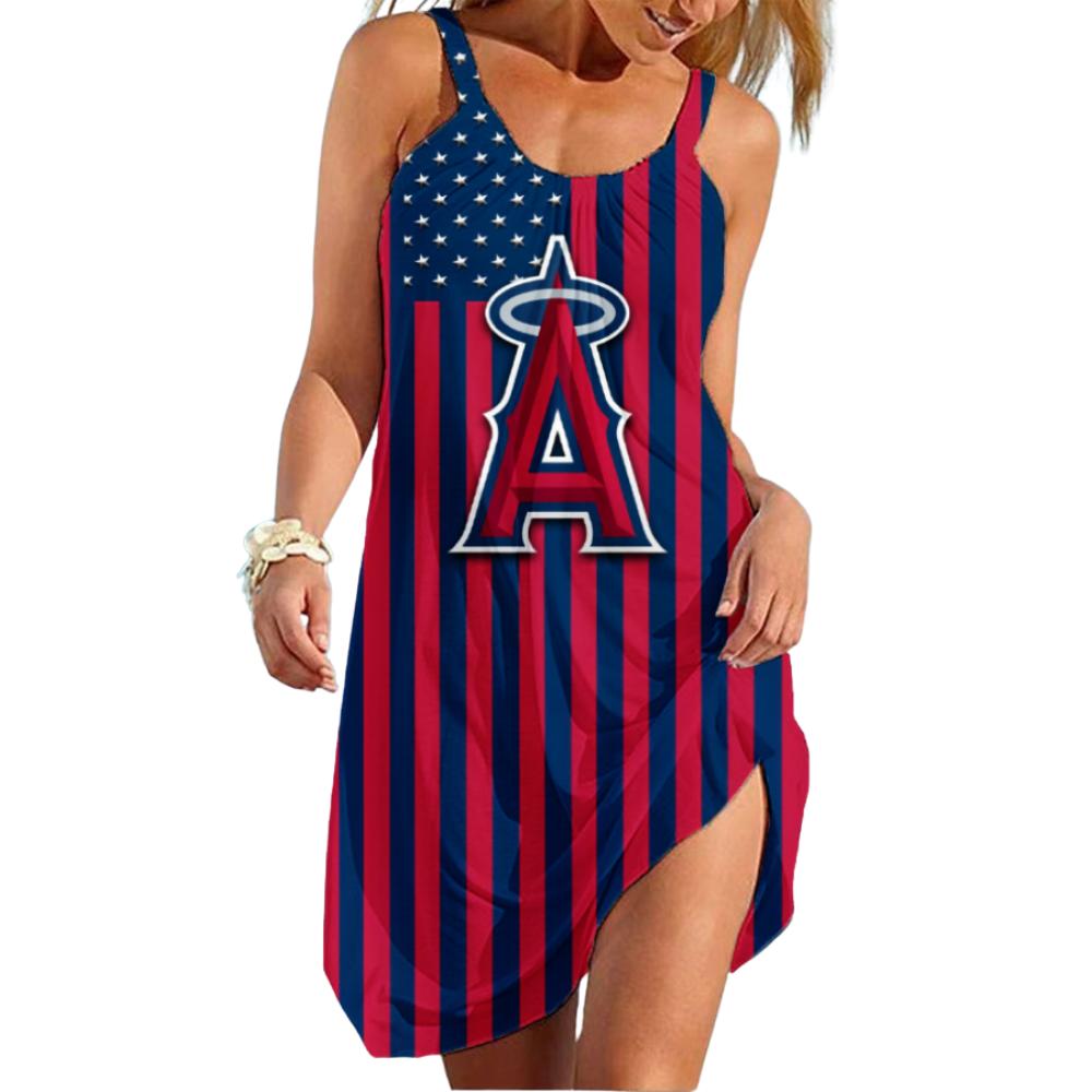 Angels Round neck sleeveless printed dress - Baseswear