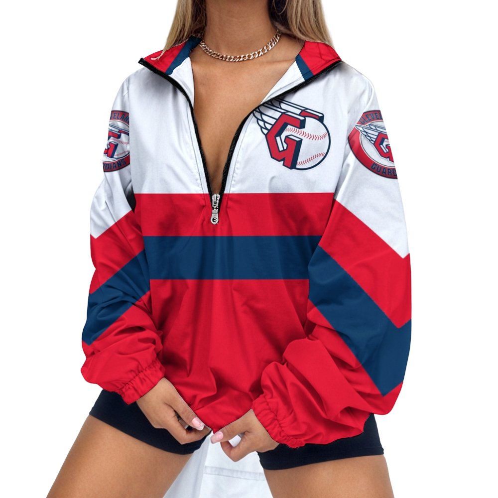 Women's Baseball Print V Neck Zipper Sweatshirt Jacket - Baseswear