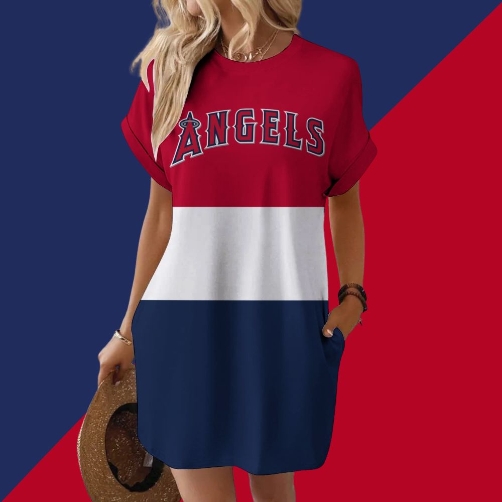 Angels Hidden Pocket Short Sleeve Tee Dress - Baseswear