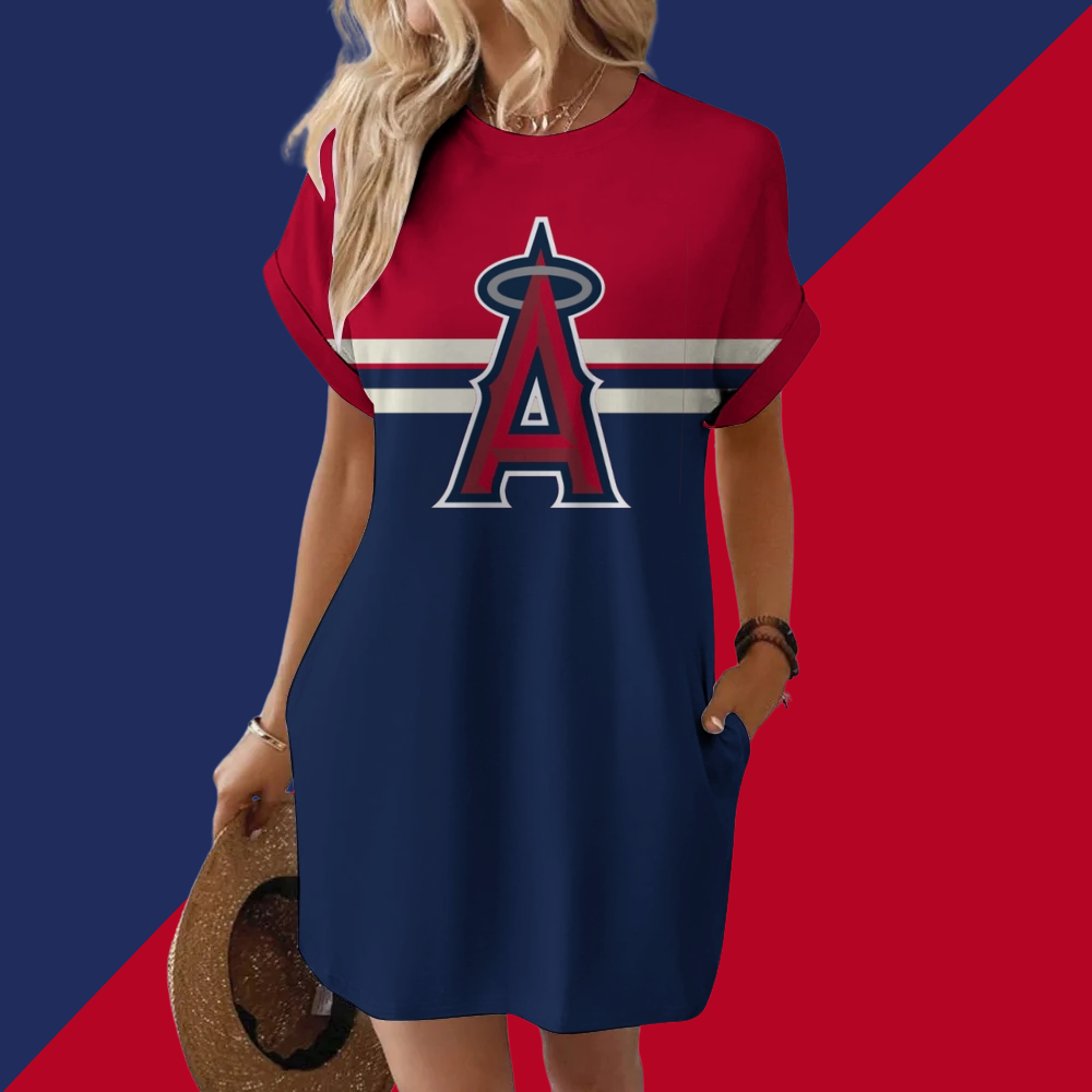 Angels Hidden Pocket Short Sleeve Tee Dress - Baseswear
