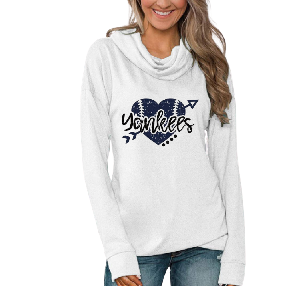 Stacked Neck Loose Casual Long Sleeve - Baseswear