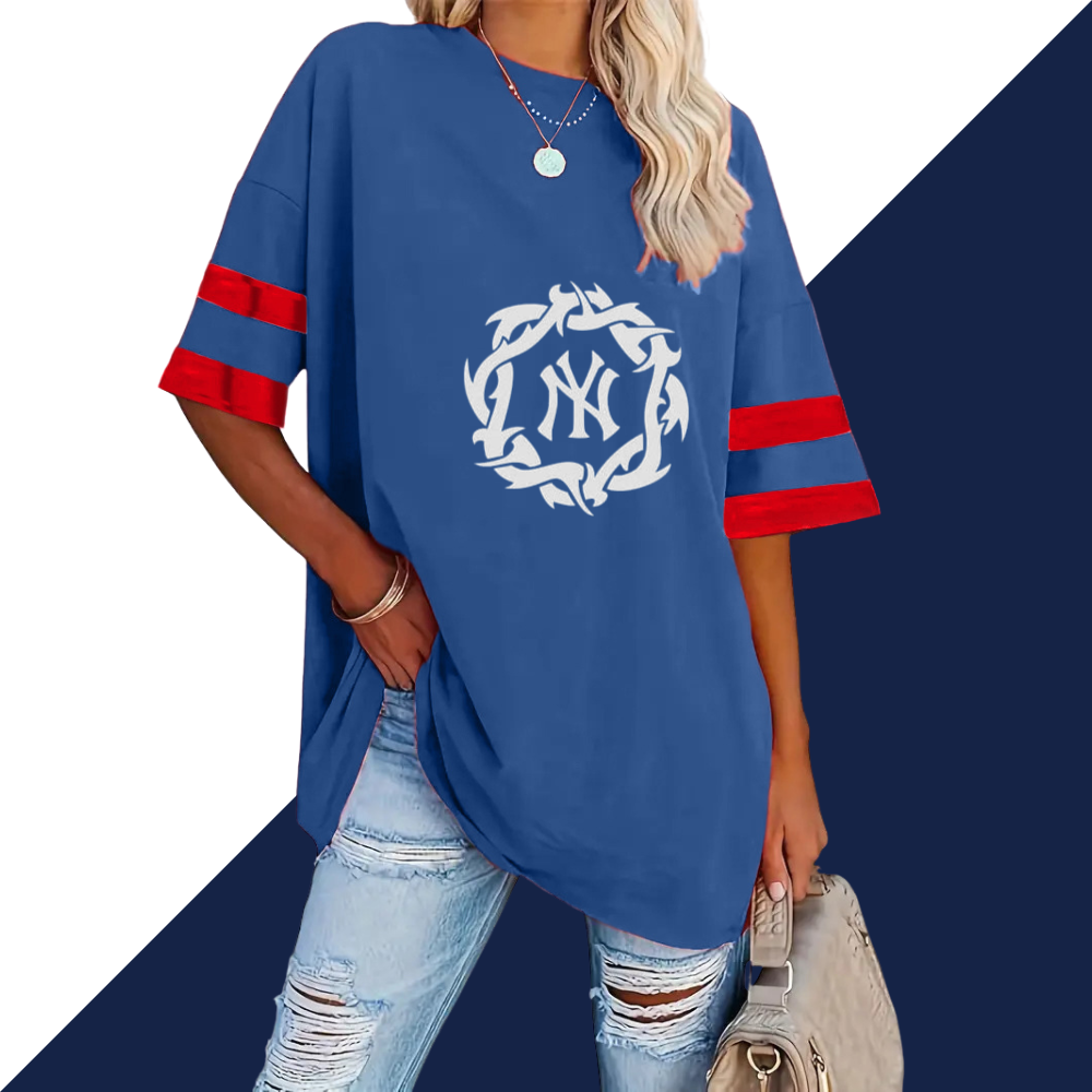 Striped Sleeve Casual Loose Sweatshirt - Baseswear