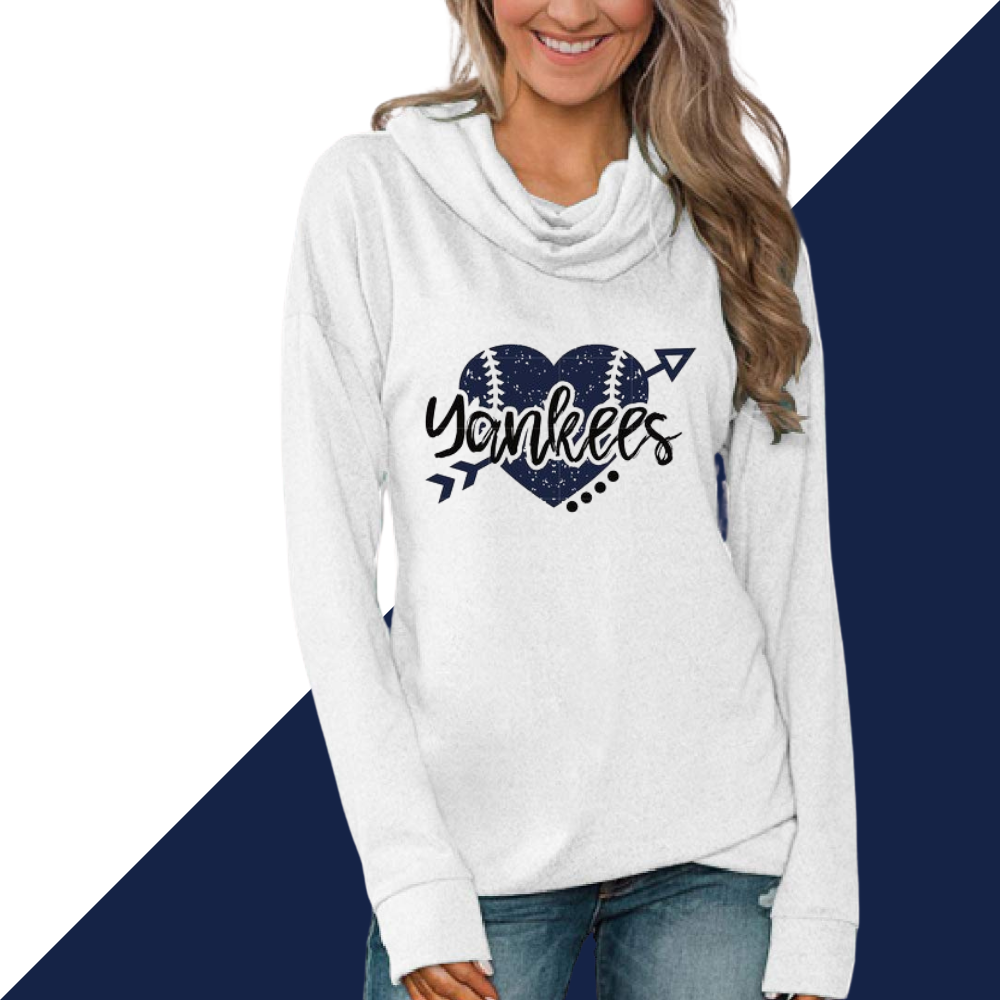 Stacked Neck Loose Casual Long Sleeve - Baseswear