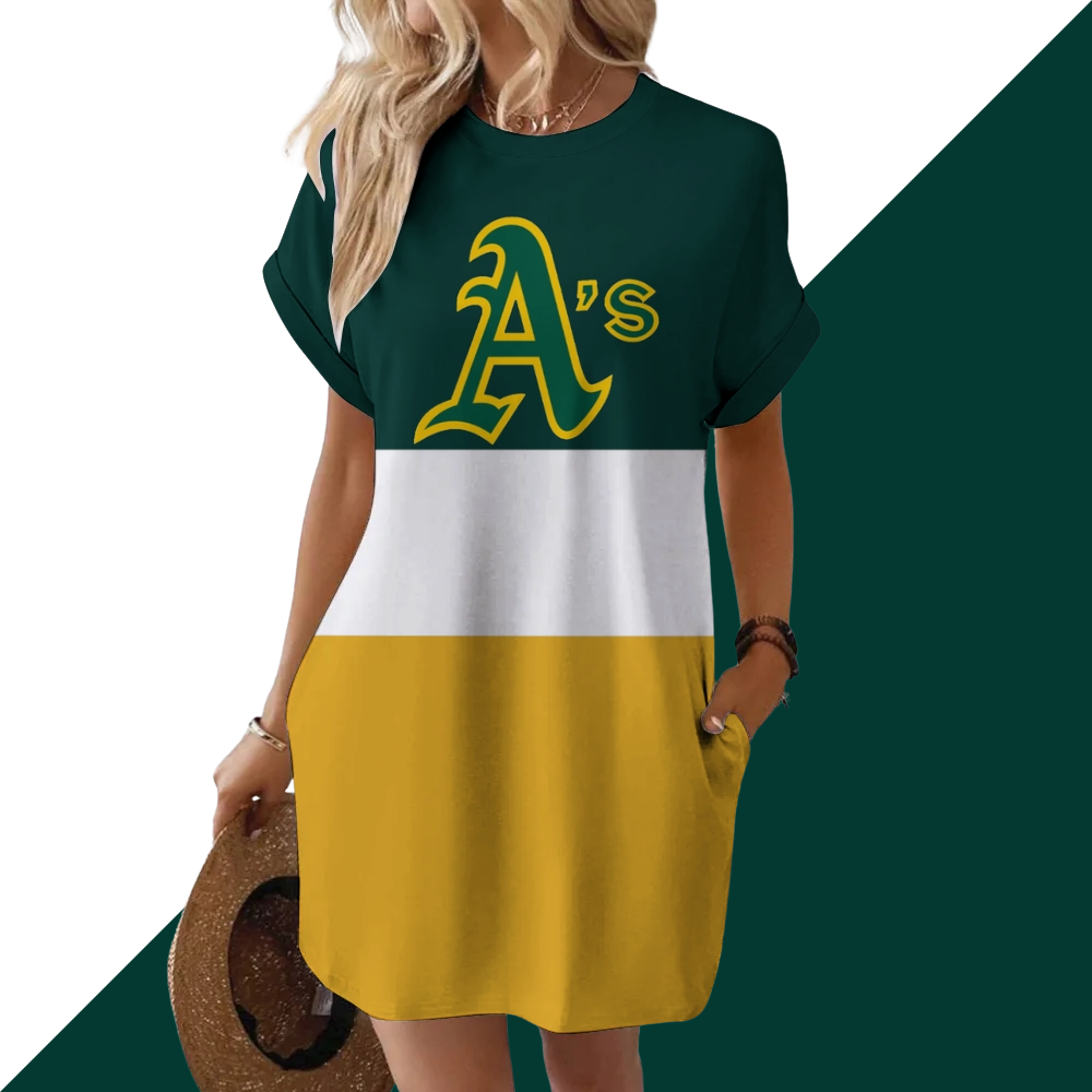 Athletics Hidden Pocket Short Sleeve Tee Dress - Baseswear