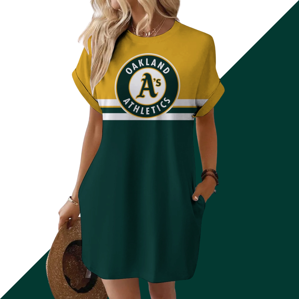 Athletics Hidden Pocket Short Sleeve Tee Dress - Baseswear