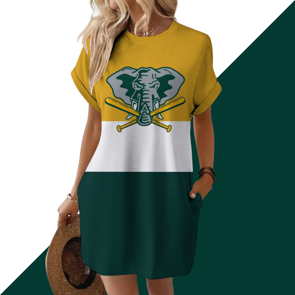 Athletics Hidden Pocket Short Sleeve Tee Dress - Baseswear