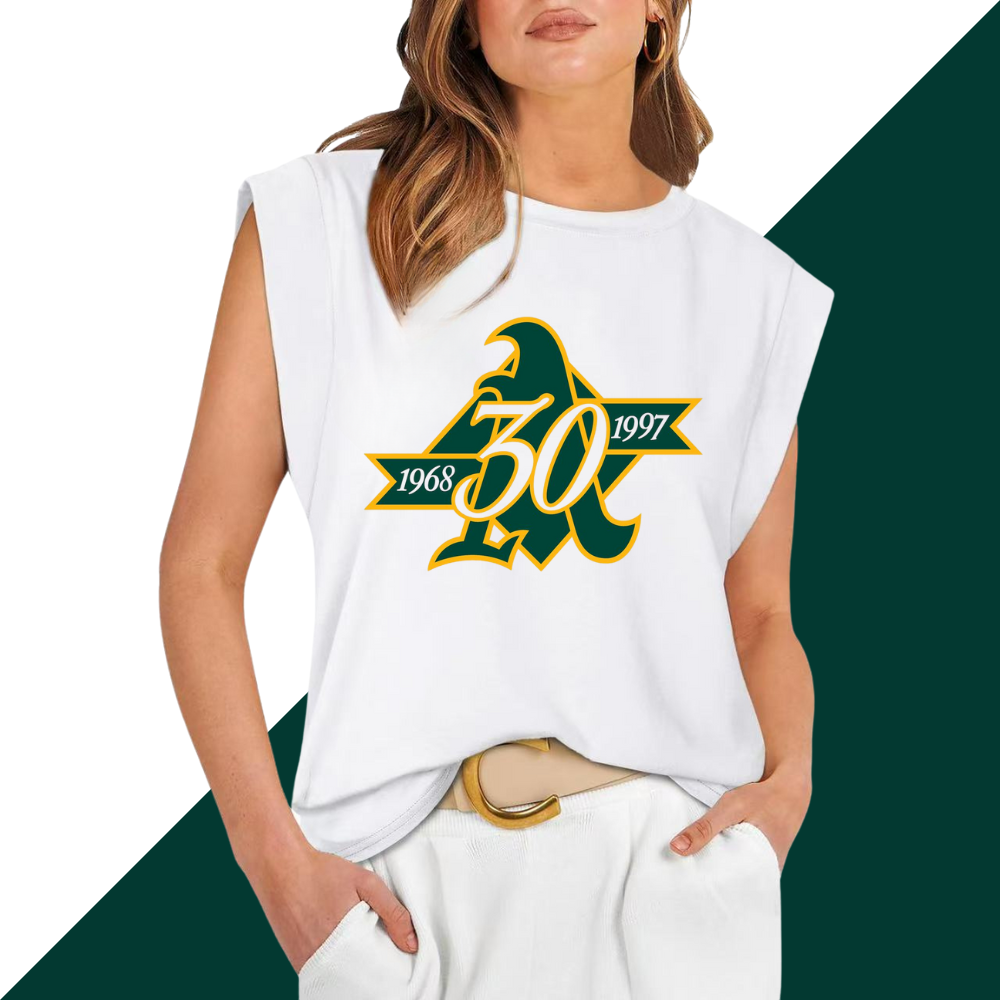 Casual Printed Sleeveless T-Shirt-Athletics - Baseswear