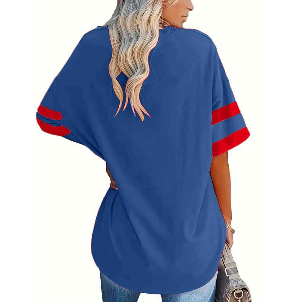 Striped Sleeve Casual Loose Sweatshirt - Baseswear