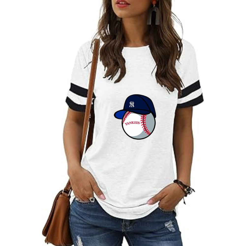 Striped Long Sleeve Women's Crew Neck T-Shirt - Baseswear