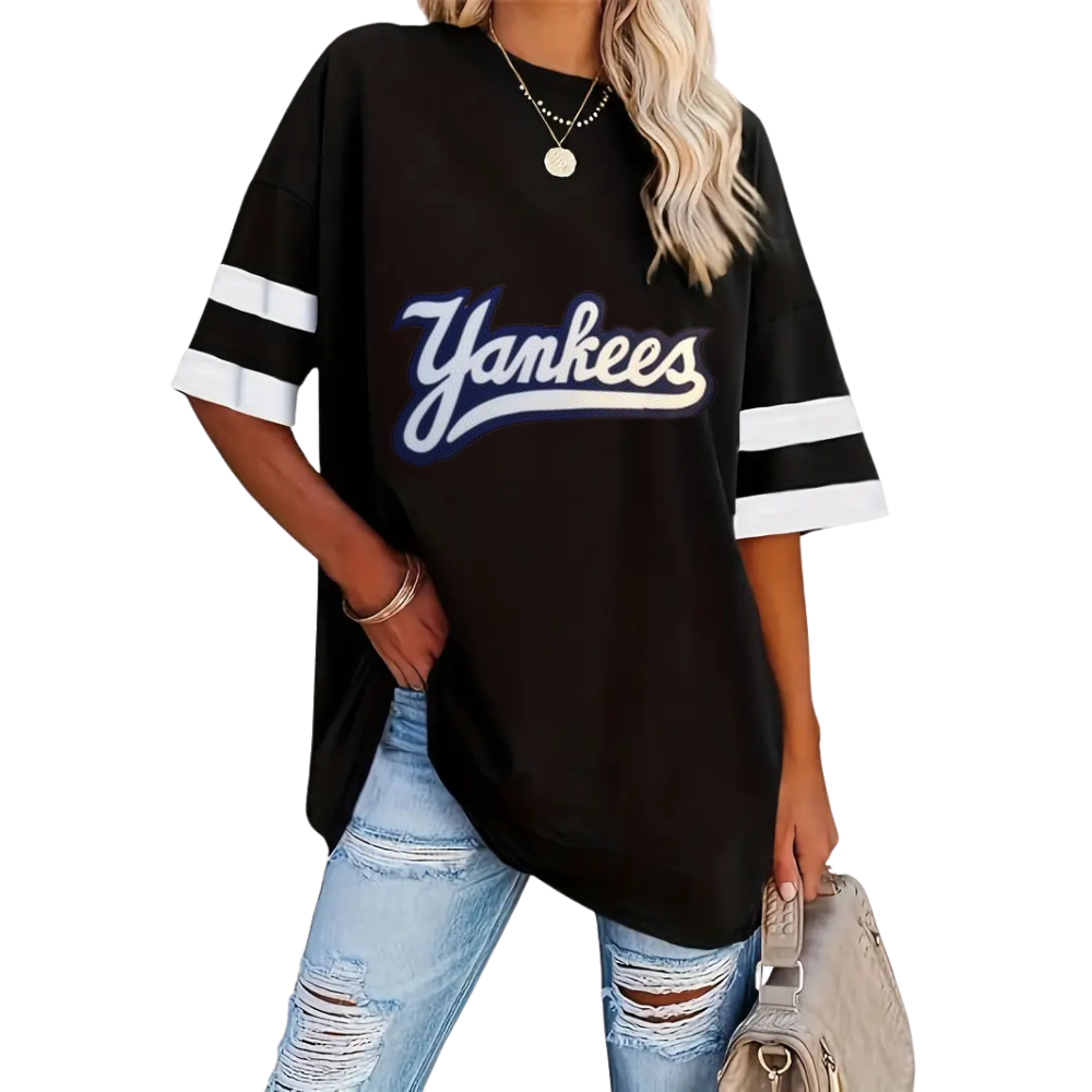 Striped Sleeve Casual Loose Sweatshirt - Baseswear
