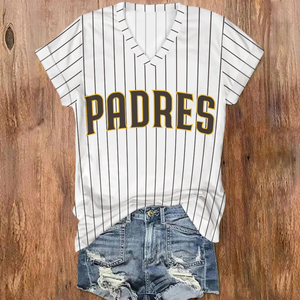 San Diego Padres V-Neck T-Shirt - Baseswear