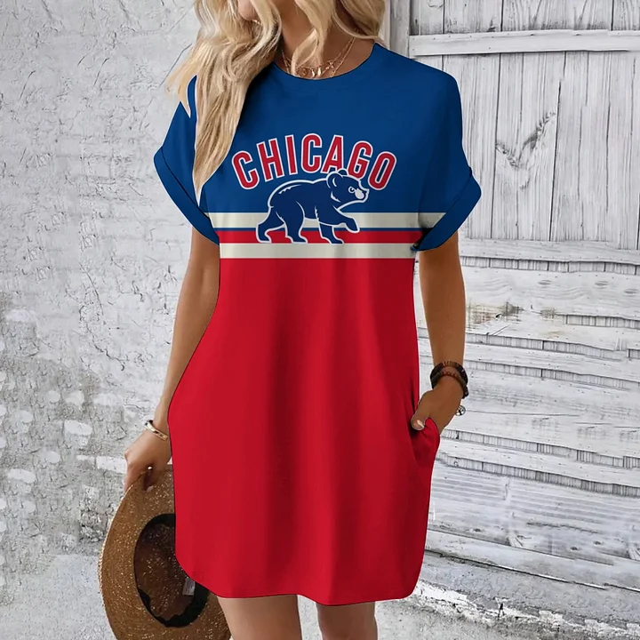 Solid Hidden Pocket Batwing Sleeve Tee Dress - Baseswear