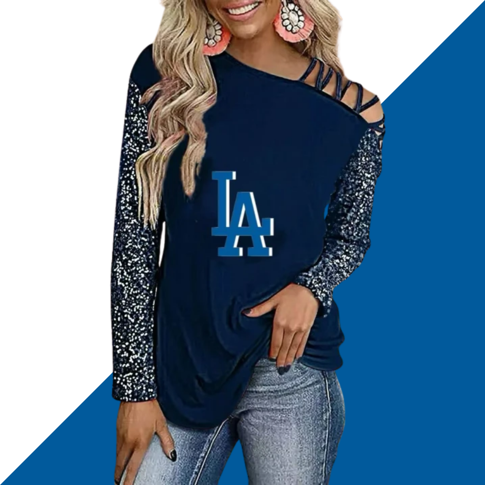 Color-Blocked Criss-Cross One Shoulder Blouse - Baseswear