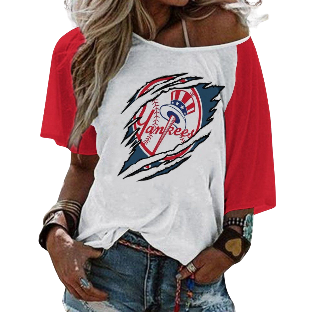 Ladies Sexy Strapless Printed T-Shirt - Baseswear