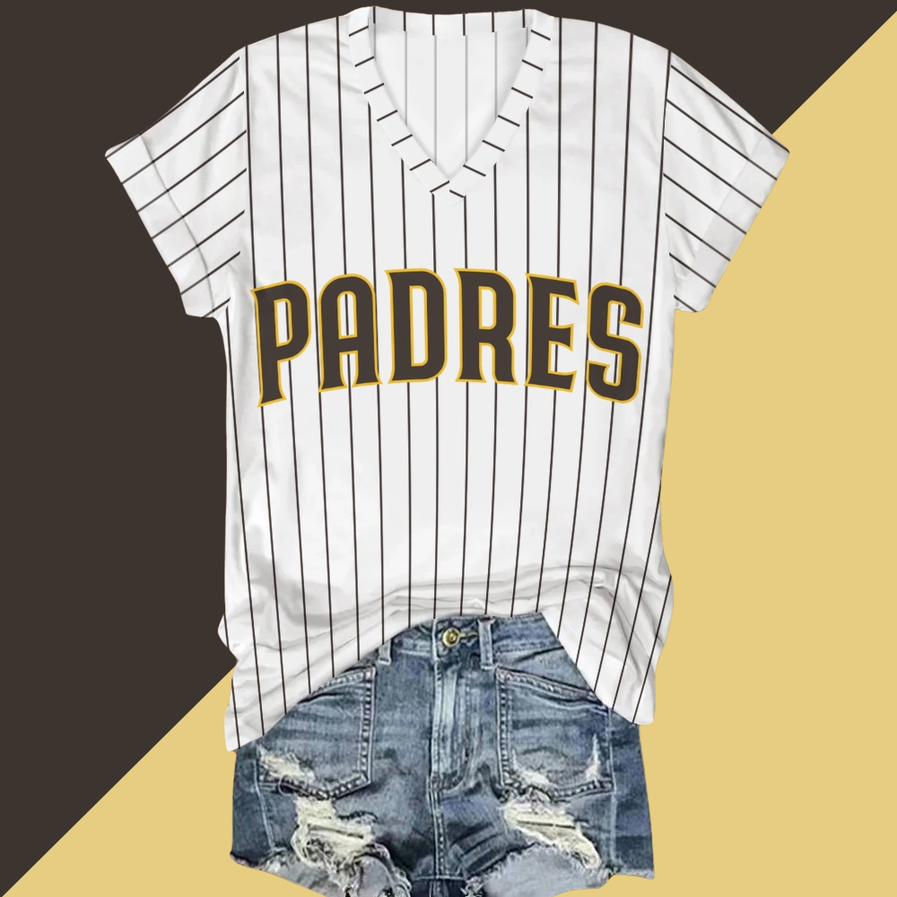 San Diego Padres V-Neck T-Shirt - Baseswear