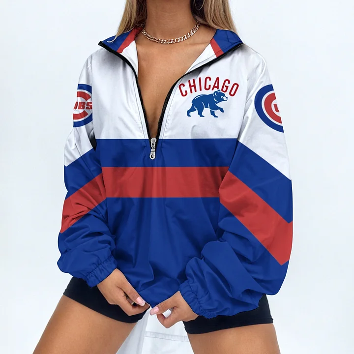 Women's Football Print V Neck Zipper Sweatshirt Jacket - Baseswear