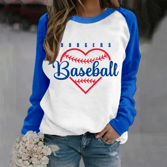 Fashion stitching Vintage Print crew neck Sweatshirt - Baseswear