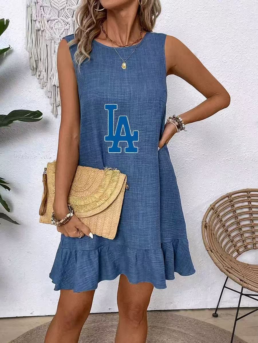 2025New summer vest skirt with sleeveless casual dress with lotus edges - Baseswear