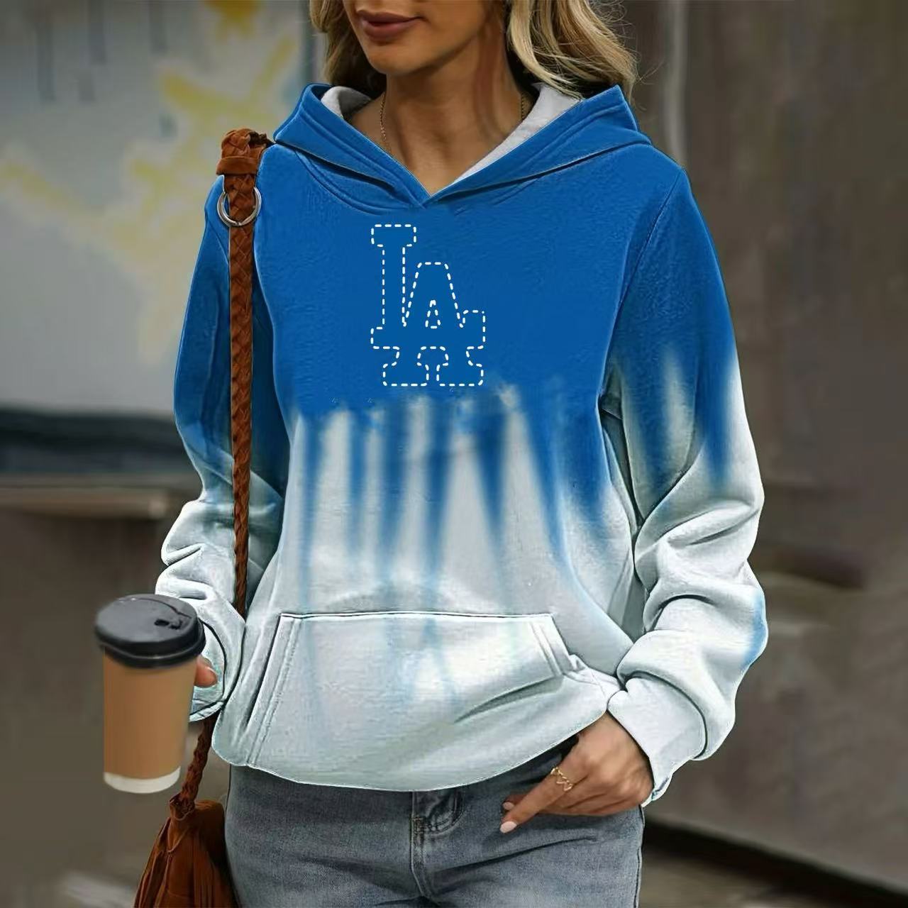 Casual loose contrast printed Hoodie - Baseswear