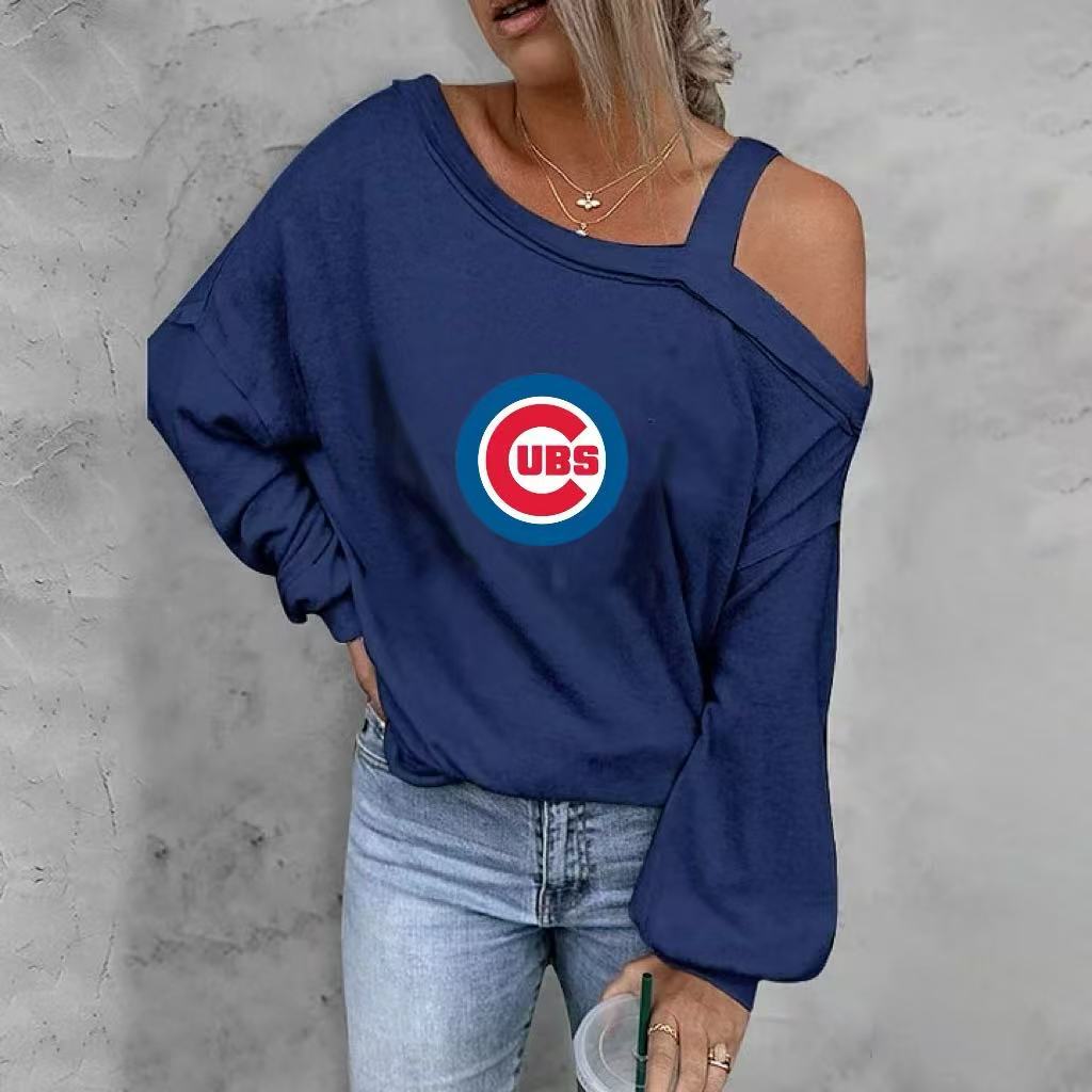 ASYMMETRICAL NECK SHIFT CASUAL LONG SLEEVE TOP - Baseswear
