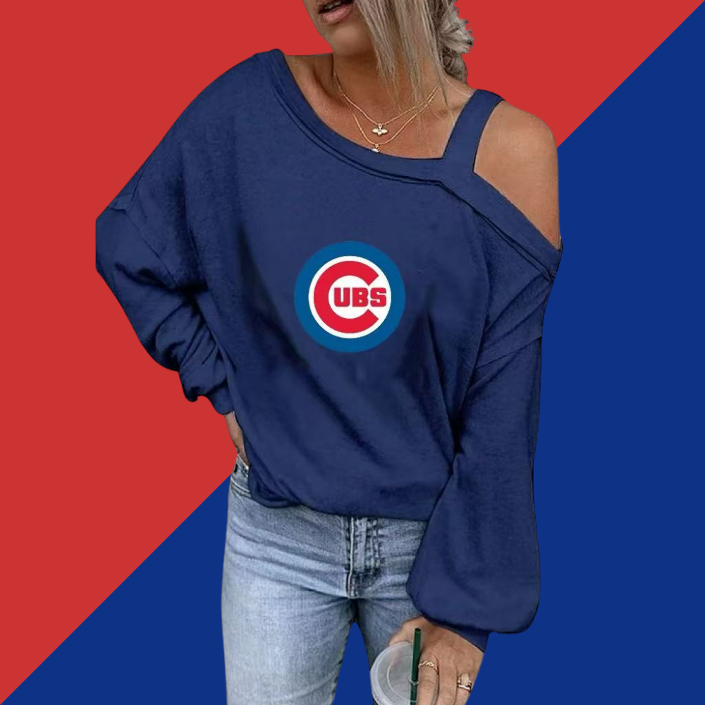 ASYMMETRICAL NECK SHIFT CASUAL LONG SLEEVE TOP - Baseswear