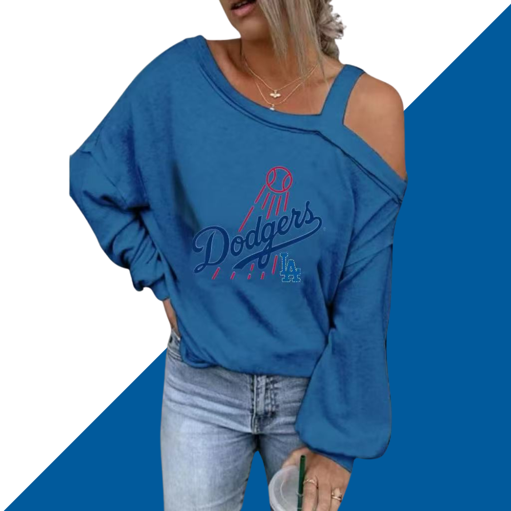ASYMMETRICAL NECK SHIFT CASUAL LONG SLEEVE TOP - Baseswear