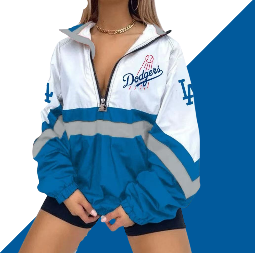 Women's Football Print V Neck Zipper Sweatshirt Jacket - Baseswear