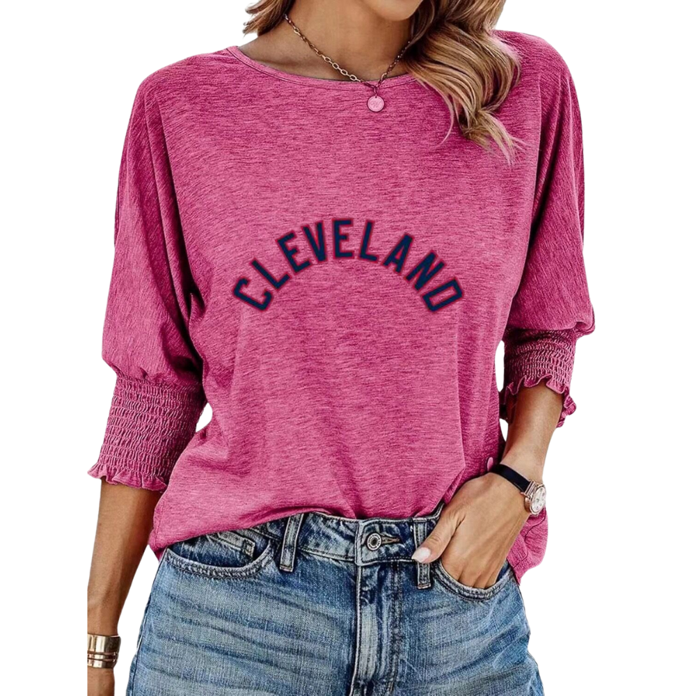 Summer new fashion cuffs wrinkled loose round collar - Baseswear