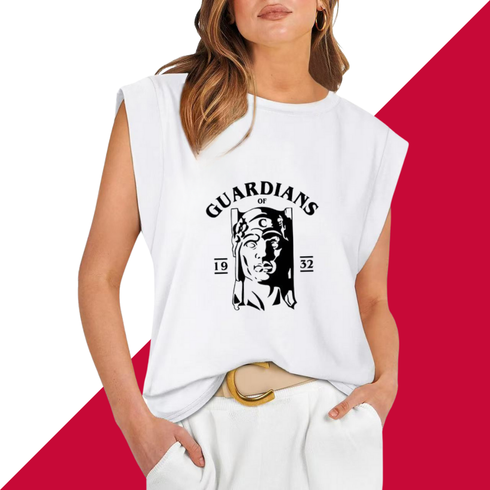Casual Printed Sleeveless T-Shirt-Chicago Cubs - Baseswear