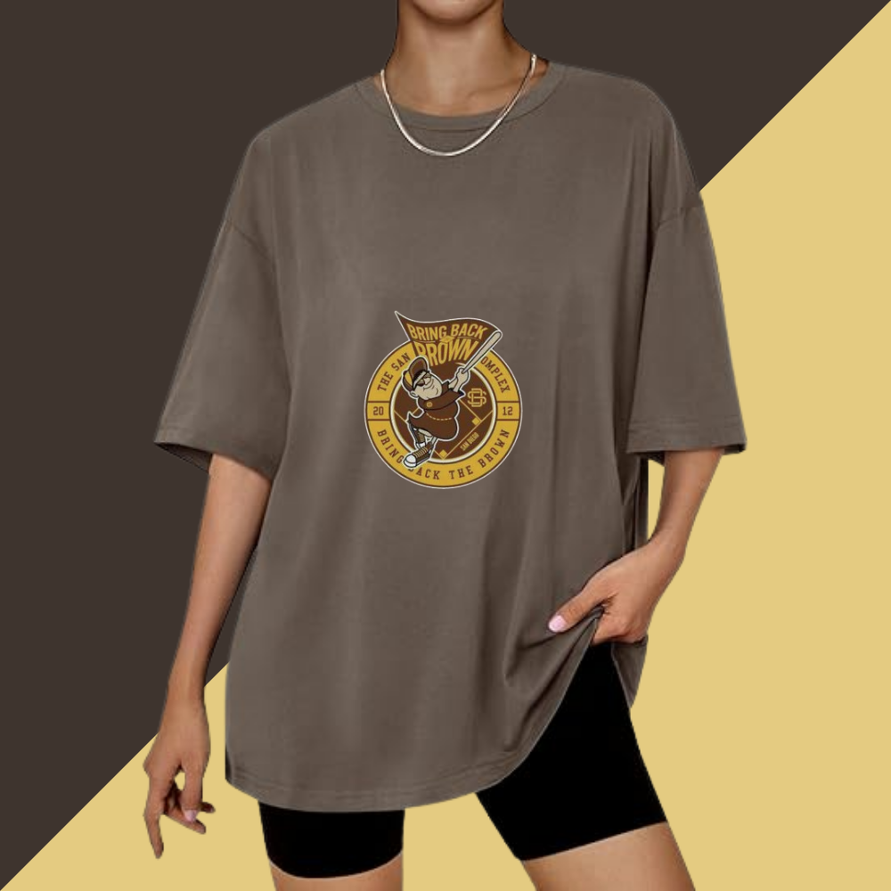 Casual Loose Fit Short Sleeve T-Shirt -  San Diego Padres - Baseswear