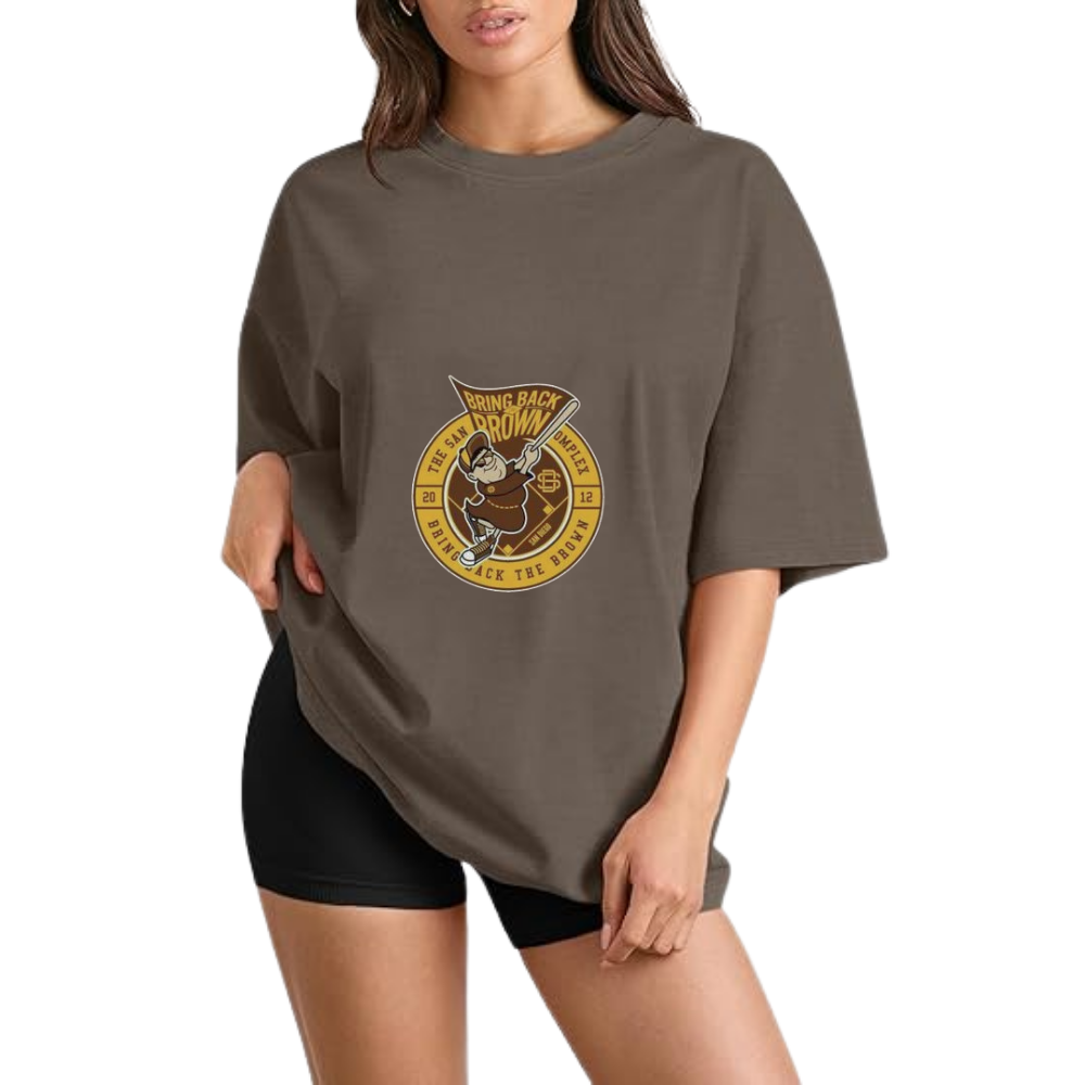Casual Loose Fit Short Sleeve T-Shirt -  San Diego Padres - Baseswear