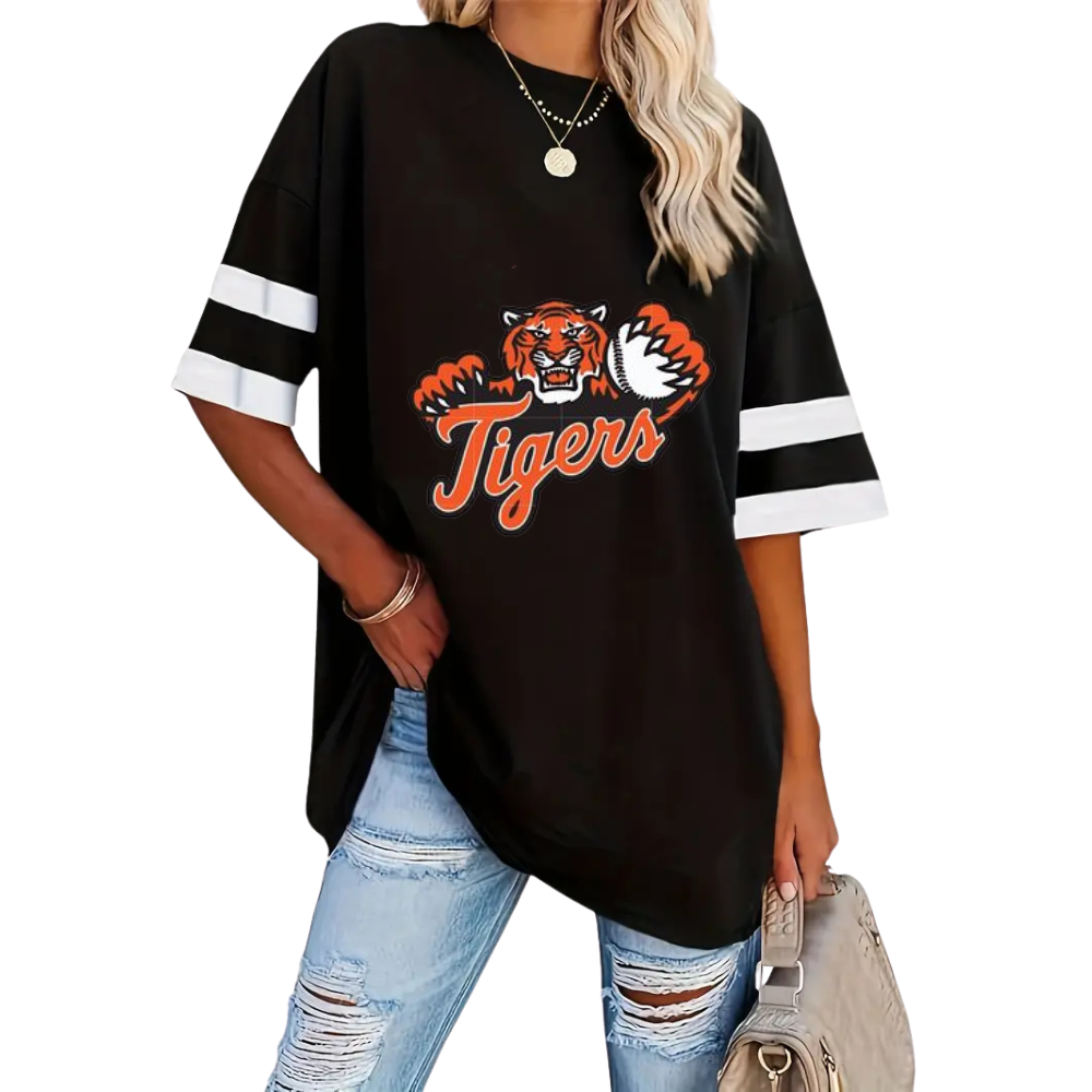 Striped Sleeve Casual Loose Sweatshirt - Baseswear