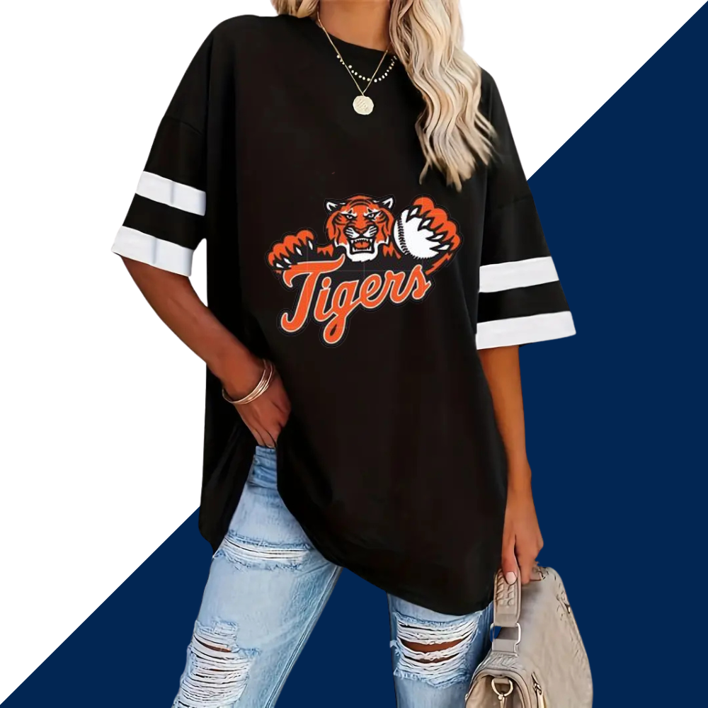 Striped Sleeve Casual Loose Sweatshirt - Baseswear