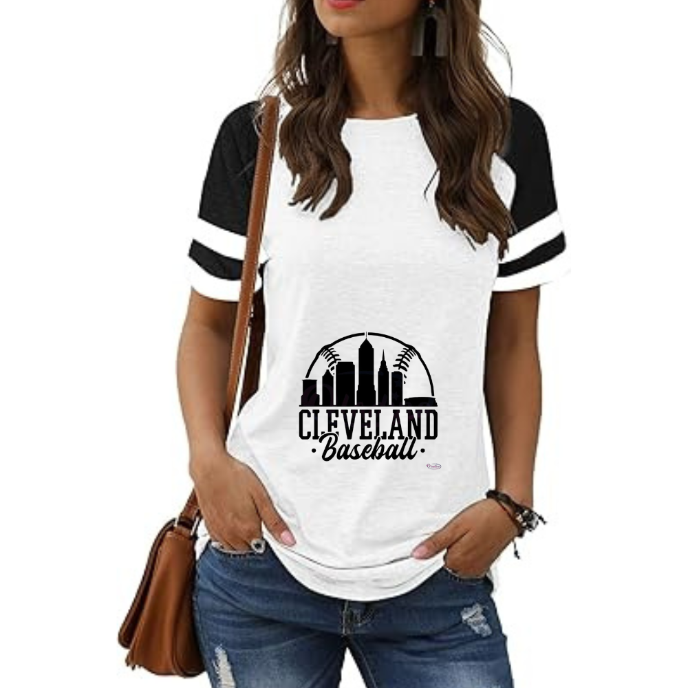 Striped Long Sleeve Women's Crew Neck T-Shirt - Baseswear