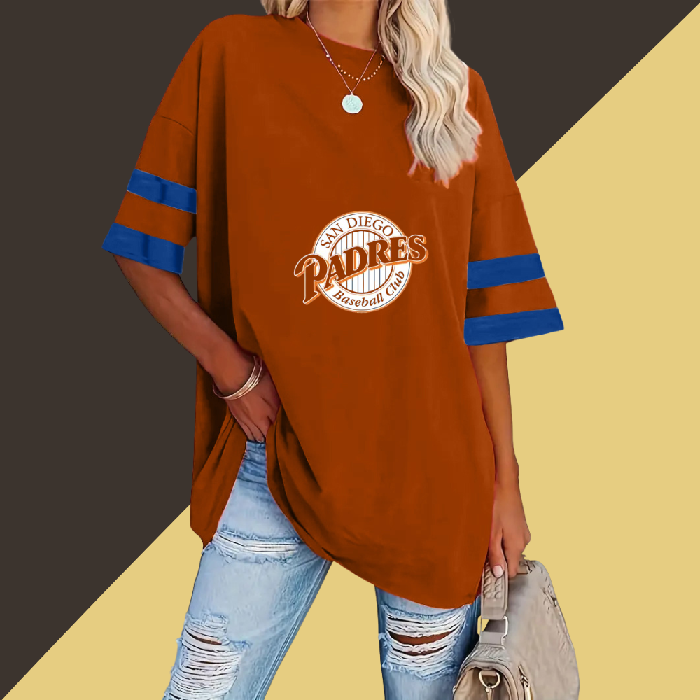 Striped Sleeve Casual Loose Sweatshirt - Baseswear