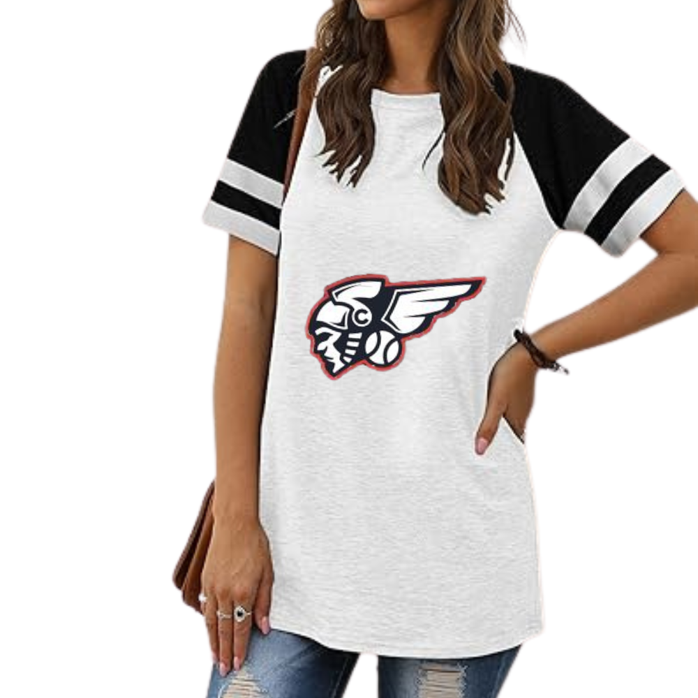 Striped Long Sleeve Women's Crew Neck T-Shirt - Baseswear