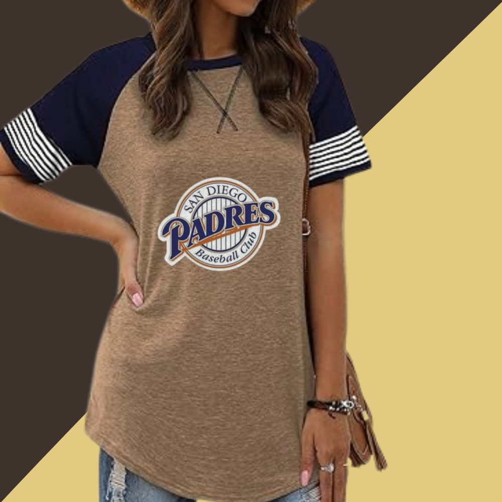 Striped Long Sleeve Women's Crew Neck T-Shirt - Baseswear