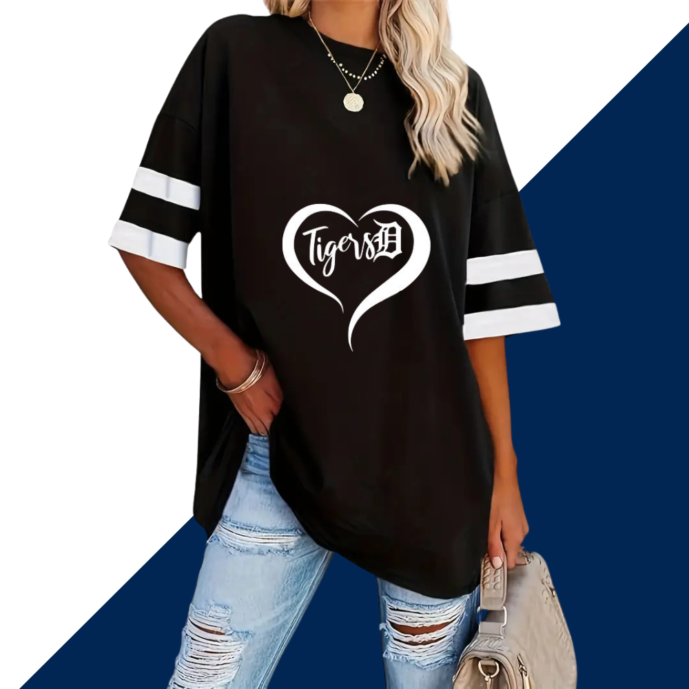 Striped Sleeve Casual Loose Sweatshirt - Baseswear