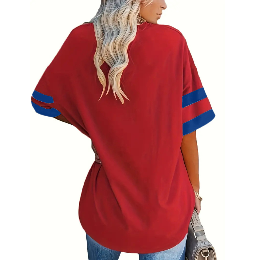 Striped Sleeve Casual Loose Sweatshirt - Baseswear