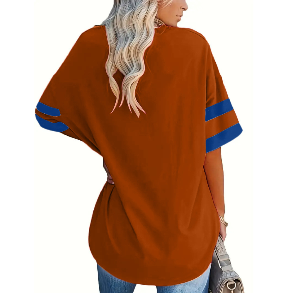 Striped Sleeve Casual Loose Sweatshirt - Baseswear