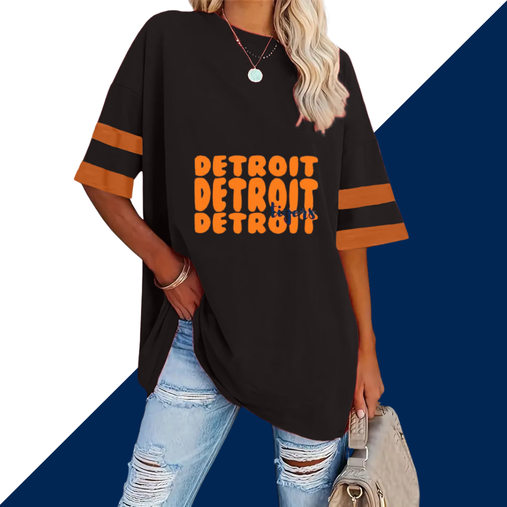 Striped Sleeve Casual Loose Sweatshirt - Baseswear